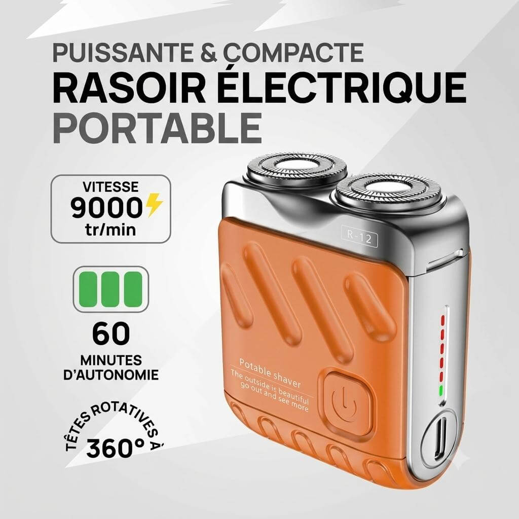 🪒 RASOIR ÉCLAIR — Mini Rasoir Électrique Portable