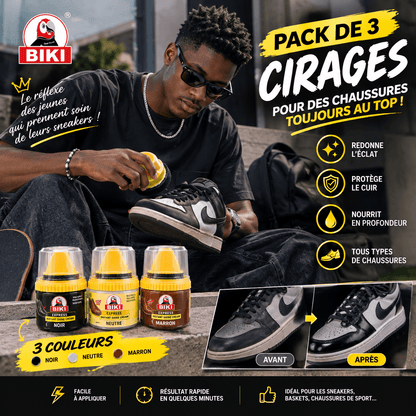 Pack de 3 Cirages — Vos Chaussures Ternes Redeviennent Éclatantes en Quelques Minutes