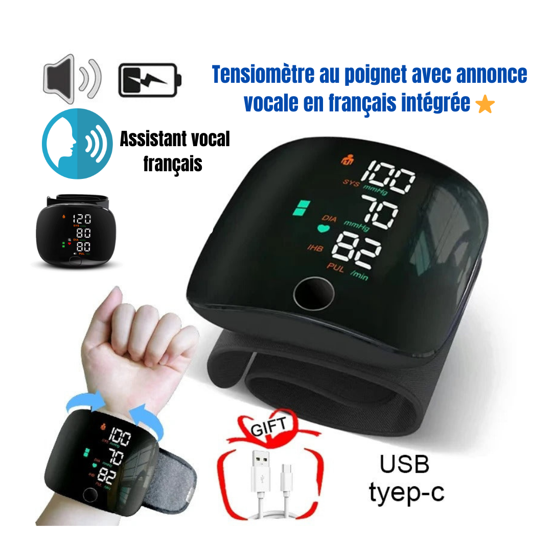 Tensiomètre automatique au poignet sans fil