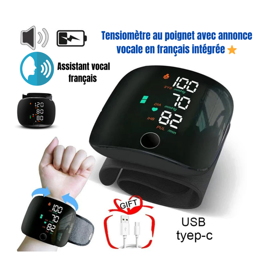 Tensiomètre automatique au poignet sans fil